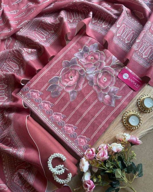 Stripy blooming flower spun suit set