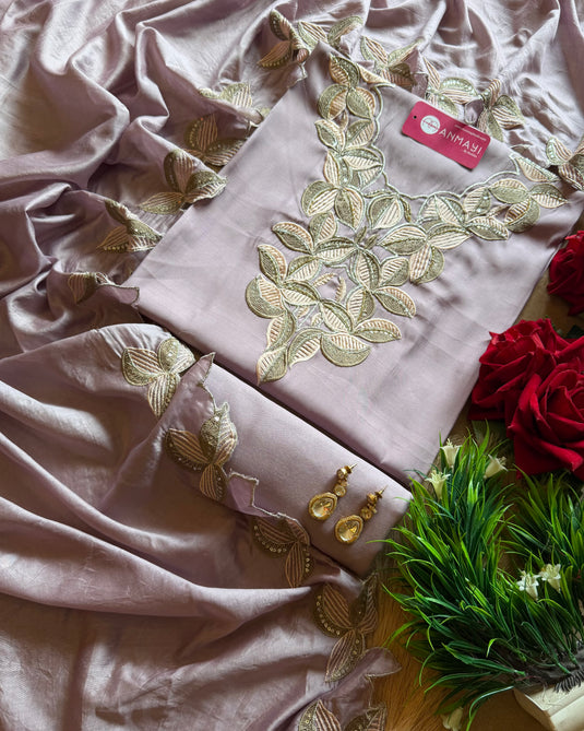 Cutwork embroidered modal suit set