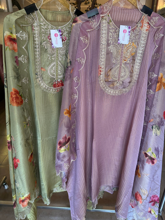 Article 25 shimmer organza stripes