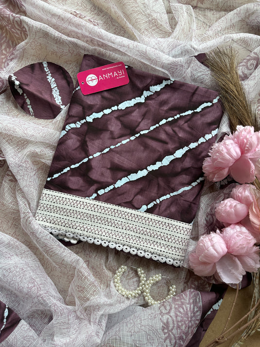 Authentic batik pure cotton suit with Kota patch work dupatta