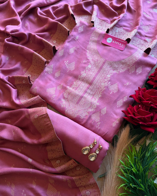 Banarasi Pashmina pine tree work suit set