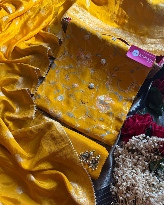 Bright jaal dolla silk suit set