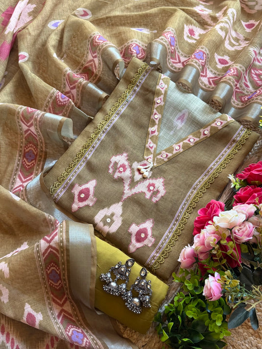 Patola print linen suit