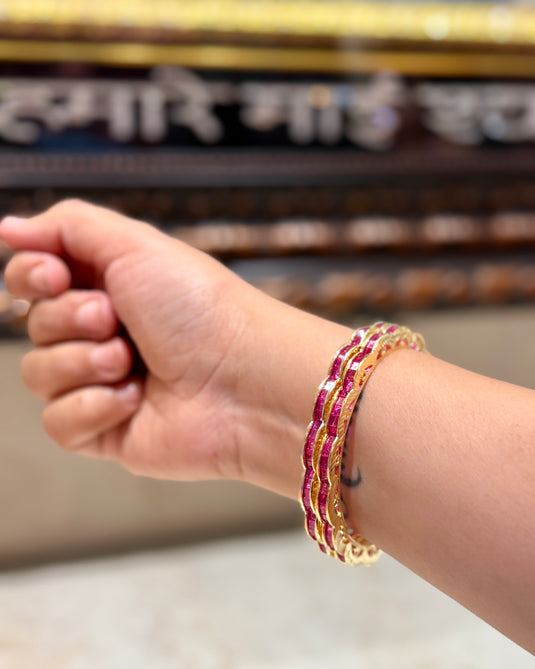 Rose flower bangle set (2)