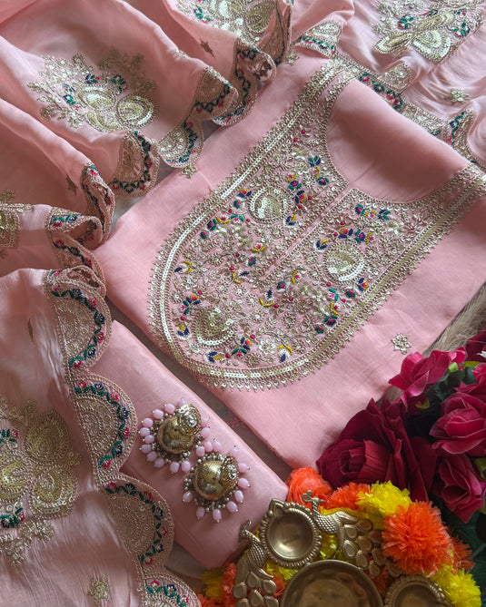 Modal Chanderi Dori work suit set