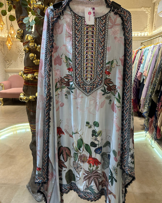 Assorted pure muslin digital print suit sets with highlights