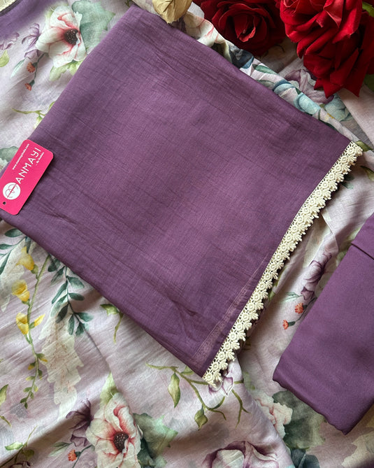 All over pure mul suits with digital floral dupatta