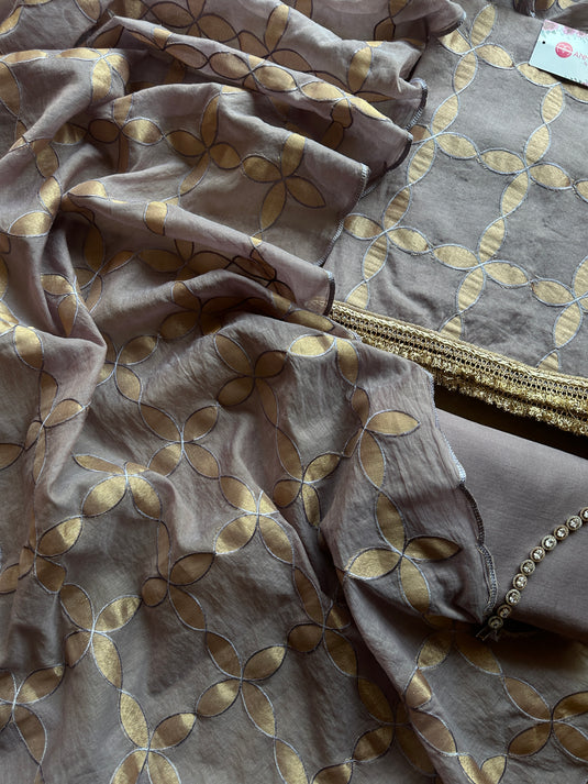 Gotta work mauve mul cotton suit set