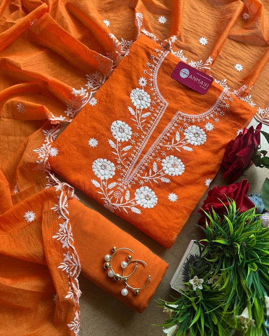Dori work mul chanderi festive suit set