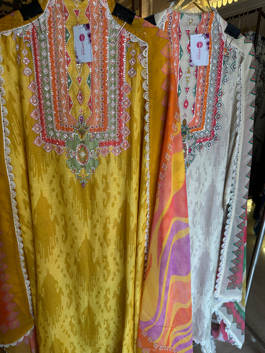 Article 28 pure linen Ikkat