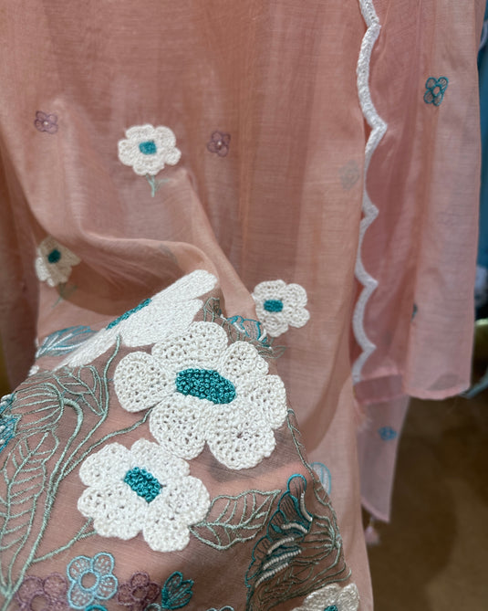 Wool work pure Mul cotton suit set