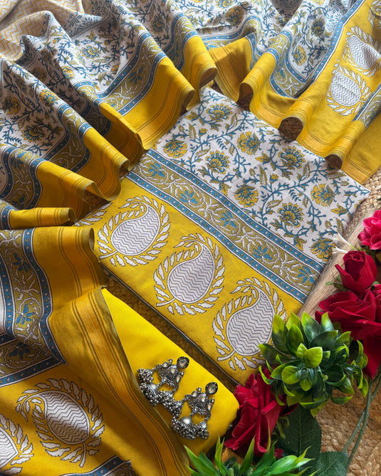 Maheshwari cotton Kalamkari print suit set