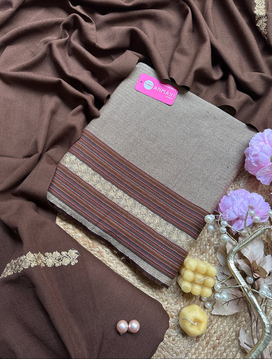 Kullu Weaving merino wool suits with golden thread