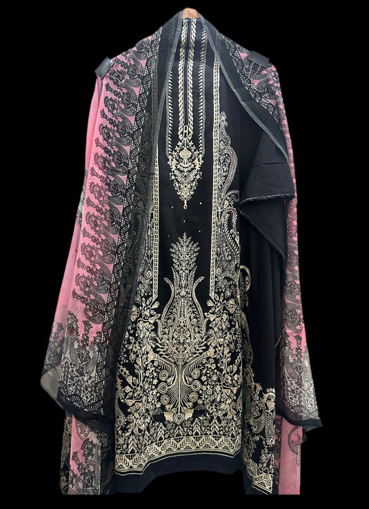 Pakistani print jaam cotton suits with pure chiffon dupatta