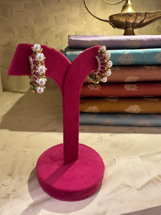 Heera panna pearl kundan baali