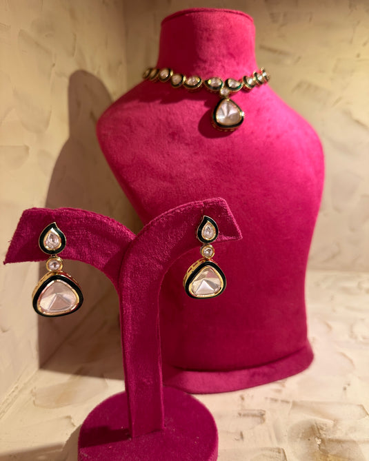 Raindrop Kundan necklace set