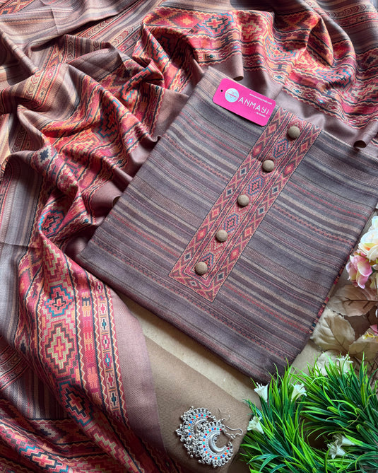 Khaadi look soft spun suit set