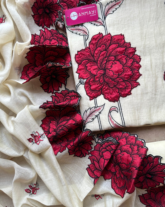 Embroidered cutwork pure mul suits