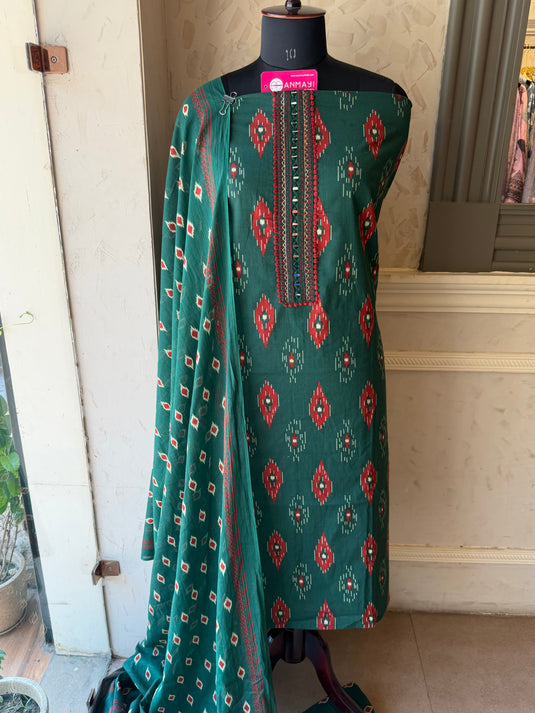 Combination Patola print Cambric cotton suit set