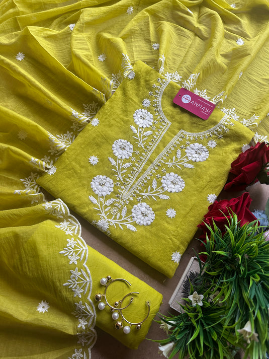 Dori work mul chanderi festive suit set