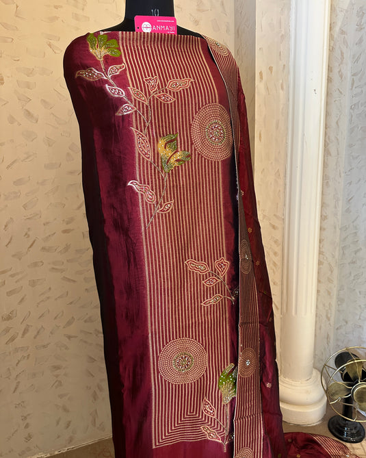 Taffeta silk jacquard banarasi suit set