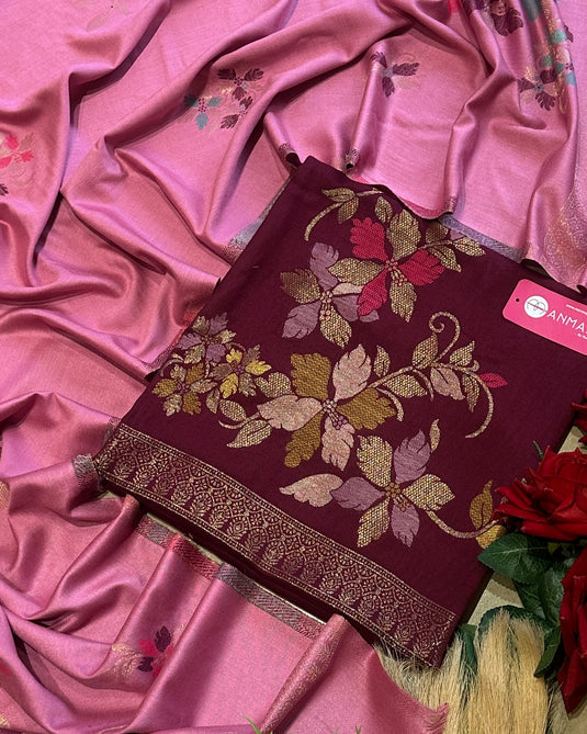 Jamawar semi formal combination suit set