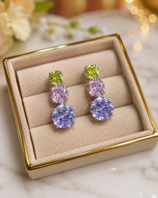 Classic pastel stone earrings