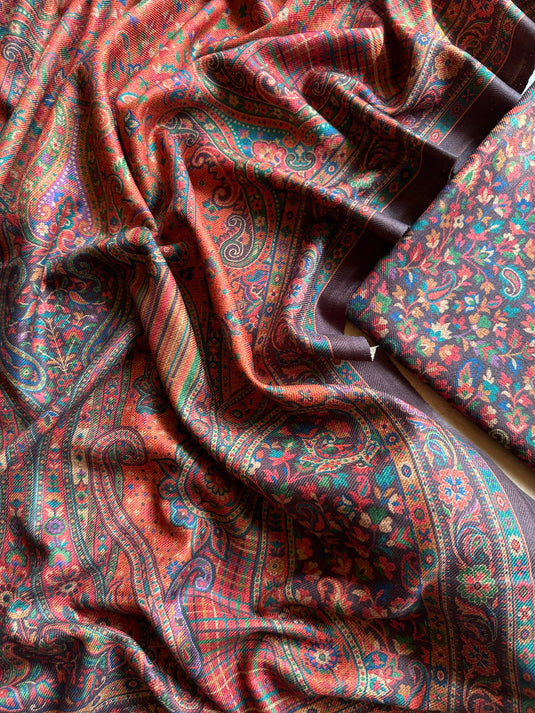 Kani print shawl suit set