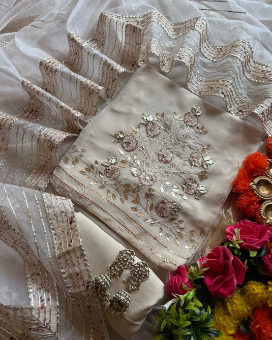 Jashn organza gotta Kinari suit set