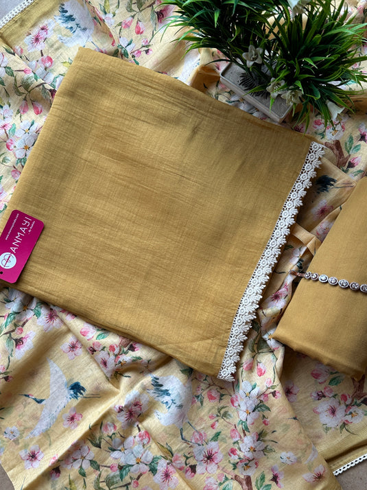 All over floral dupatta pure Mul suit