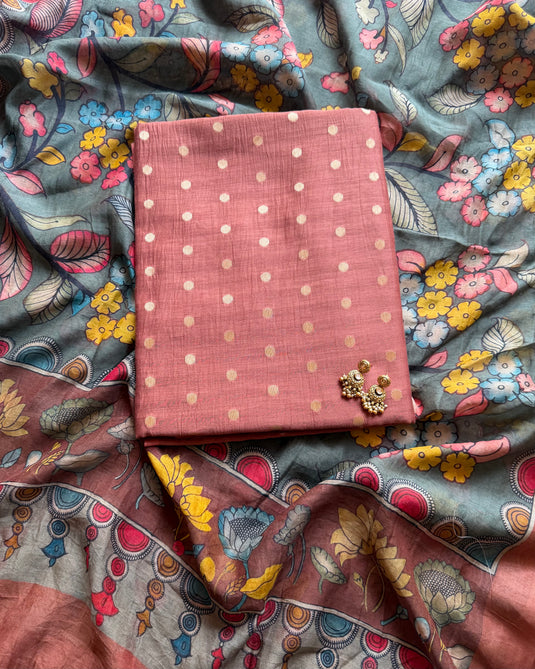 Mul Banarasi festive suits with kalamkari dupatta