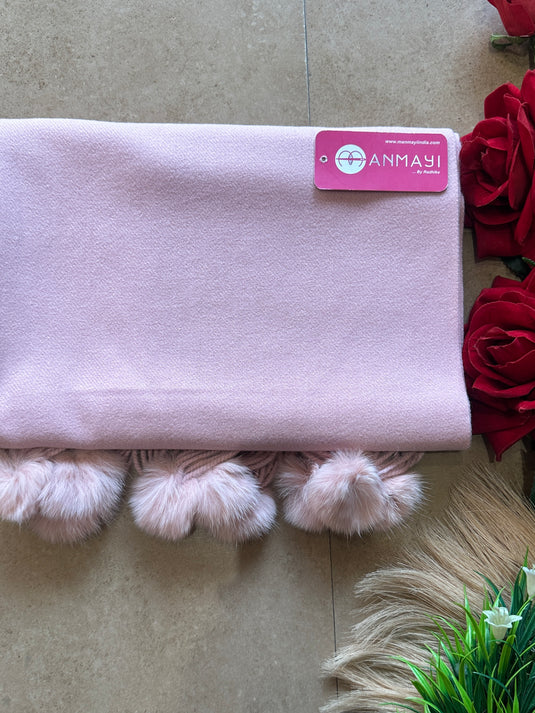 Hana plain Pom Pom soft stole