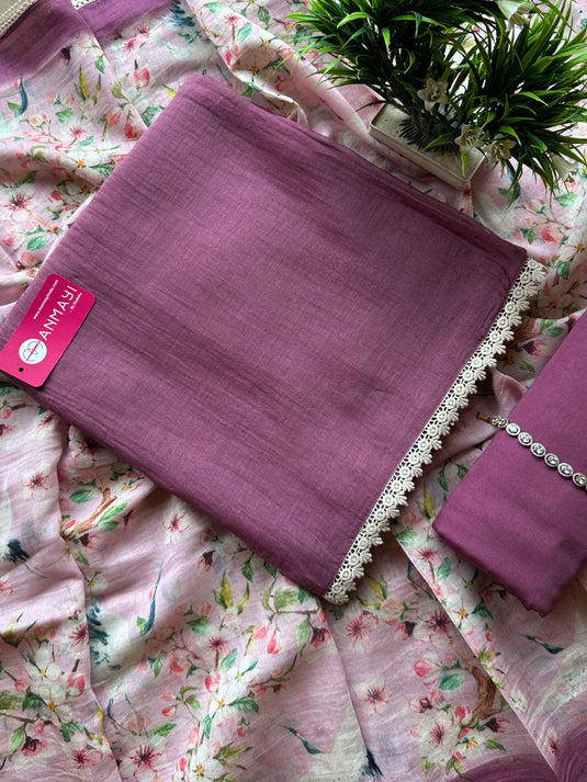 All over floral dupatta pure Mul suit