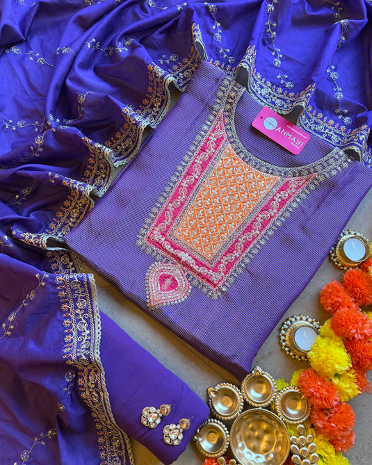 Shimmer Lines Georgette Suit set