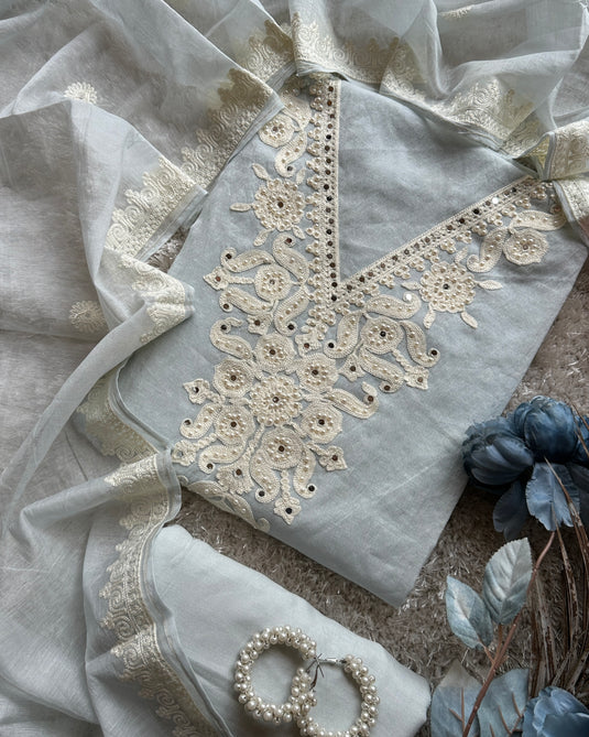 Mul Chanderi Dori mirror work suit set