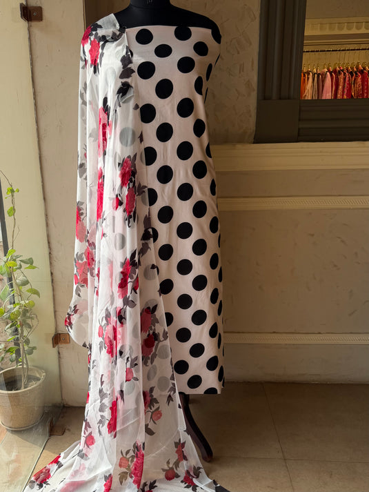 Polka dots retro pure cotton suit set
