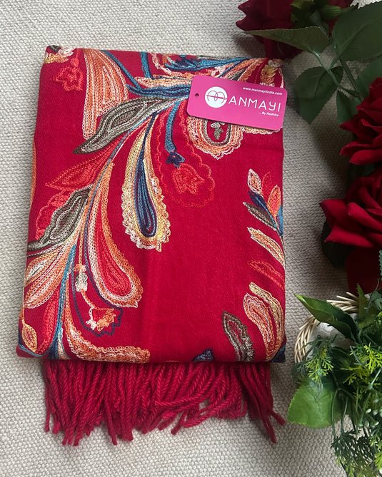 Coloured aari work soft stoles