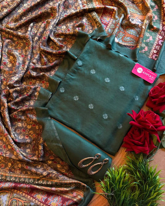 Banarasi Work pure pashmina suits with Madhubani pashmina shawls