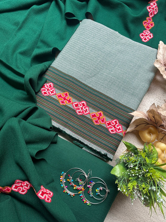Traditional hand work Kullu weaves pure merino wool suits