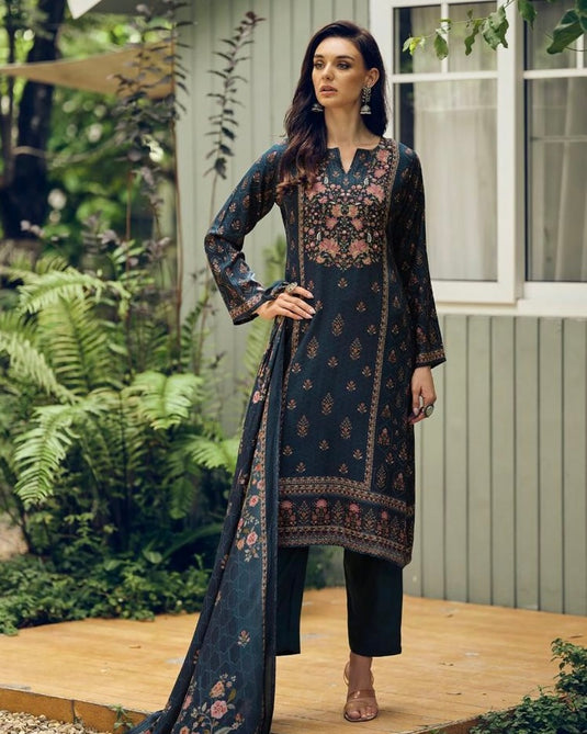 Viscose pashmina digital print shawl suit set