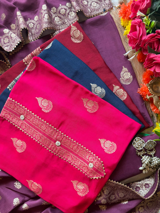 Banarasi Ambi pure Dolla Silk suit set