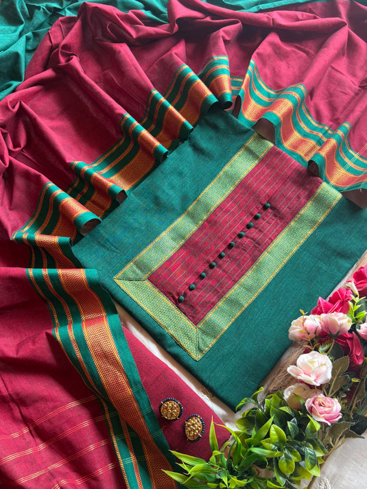 South cotton handloom border suit set