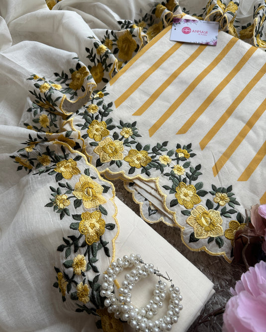 Stripes cotton Parsi work suit sets