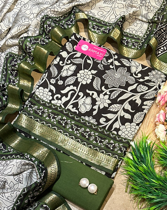 Kalamkari Combination Maheshwari cotton suit set