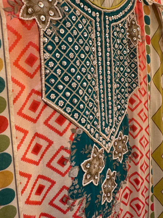 Assorted pure muslin digital print suit sets with highlights