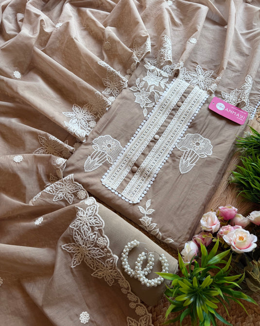 Patched Dori pure Mul Chanderi suit set