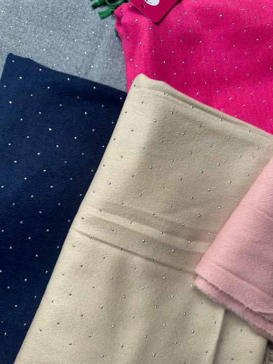 Studded soft colour wool stoles
