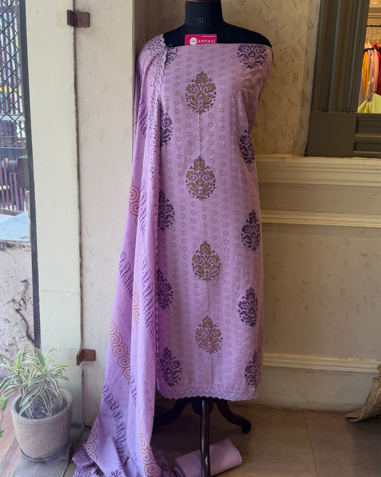 Soft cotton Hakooba block print suit set