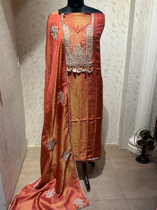 Hanging handmade tassels with Dori work on shimmer silk