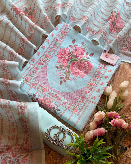 French frame linen suit set